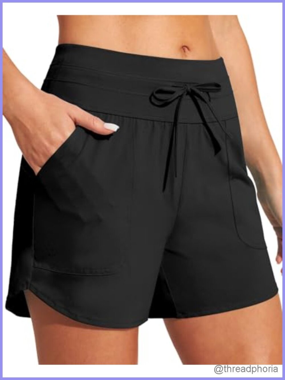 IUGA Womens 5" Swim Board Shorts Stretchy High Waisted Beach Shorts
